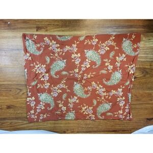 Pottery Barn Florence Pillow 1  Sham Red Green Floral Paisley